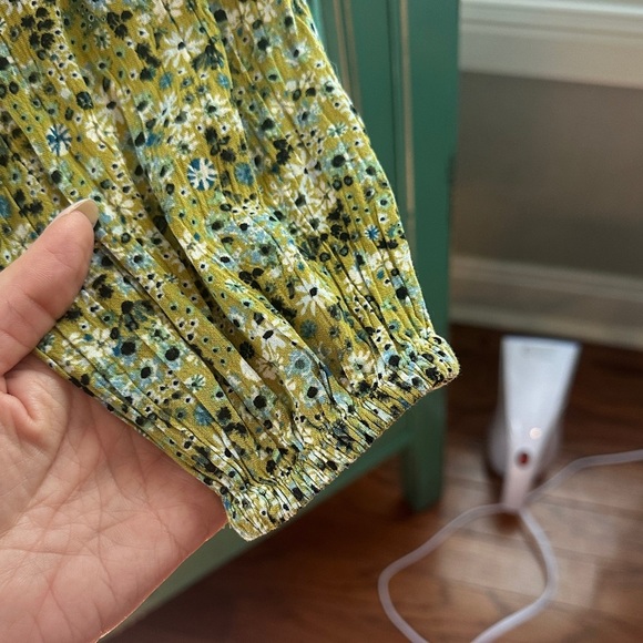 Sonoma Green and Black Floral Women's Blouse - Picture 4 of 8